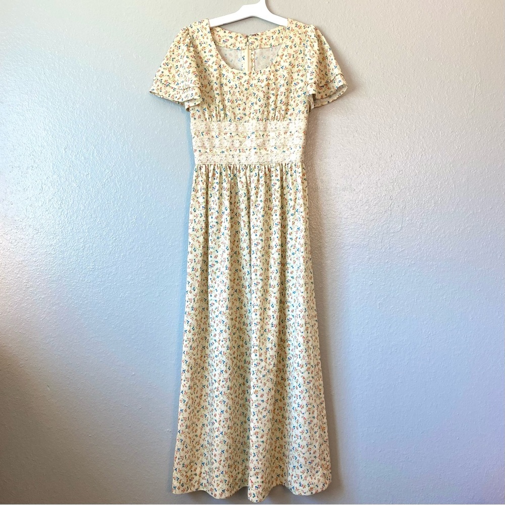 70s floral maxi dress